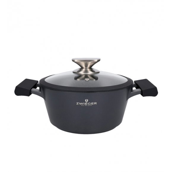 ZWIEGER BLACK STONE Zestaw garnków z pokrywkami 20, 24, 28 cm + Rondel 16 cm + Patelnie 20, 24, 28 cm + Brytfanna 33 cm