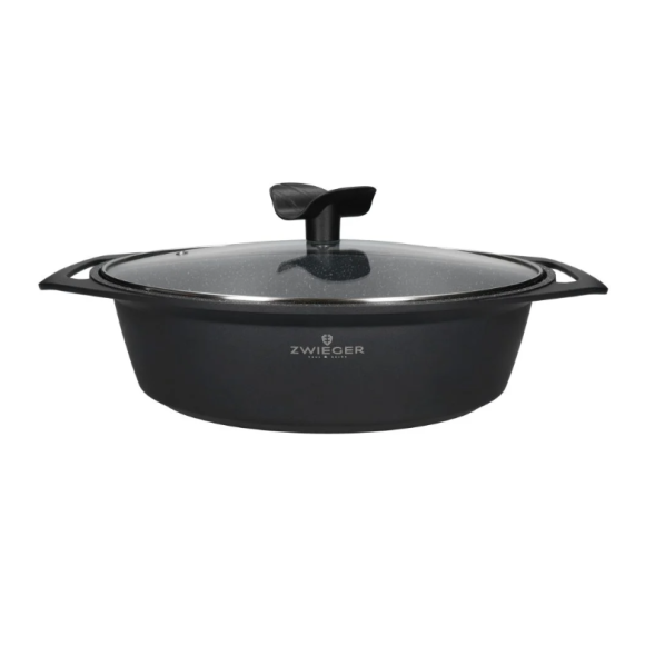 ZWIEGER BLACK STONE Zestaw garnków z pokrywkami 20, 24, 28 cm + Rondel 16 cm + Patelnie 20, 24, 28 cm + Brytfanna 33 cm