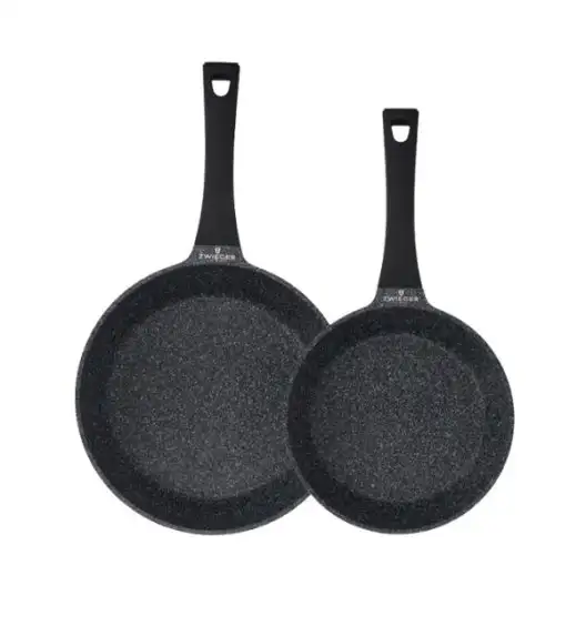 ZWIEGER BLACK STONE Zestaw garnków z pokrywkami 20, 24, 28 cm + Rondel 16 cm + Patelnie 20, 28 cm + Brytfanna 32 cm