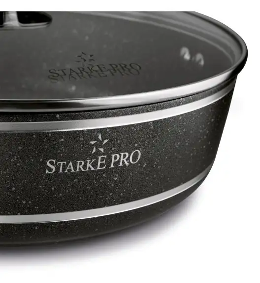STARKE PRO CELEBRITY MARBLE Patelnia głęboka 28 cm + pokrywka / non-stick / indukcja