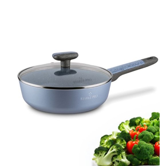 STARKE PRO DOUBLE Patelnia głęboka 24 cm z pokrywką / non-stick / indukcja
