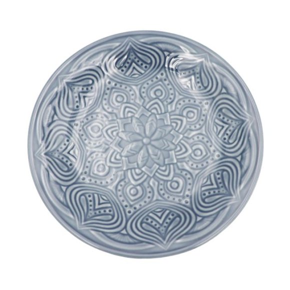LUBIANA ORIENTAL | K9 SZARO - NIEBIESKI | 6 SZT. Talerz obiadowy 25 cm | porcelana luz 