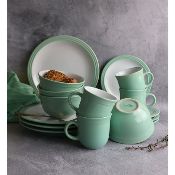 WYPRZEDAŻ! WATERSIDE CAMDEN GREEN Serwis obiadowy 8 el / 2 osób / porcelana