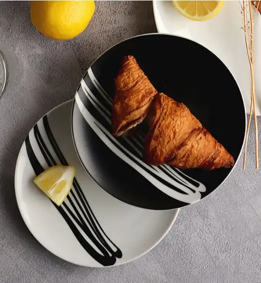 WYPRZEDAŻ! WATERSIDE MILAN Komplet 8 talerzy dla 4 osób / porcelana