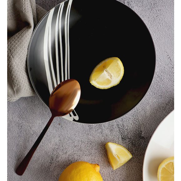 WYPRZEDAŻ! WATERSIDE MILAN Komplet 8 talerzy dla 4 osób / porcelana