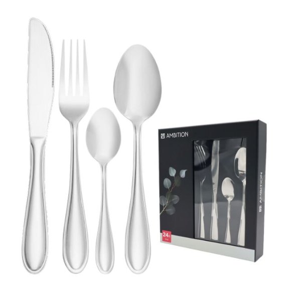AMBITION STILO Sztućce Komplet 24 el pudełko / 6 osób