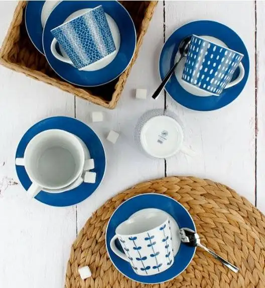 WYPRZEDAŻ! LUBIANA TRAPO Komplet 6 filiżanek bez spodków / porcelana