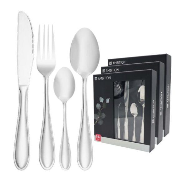 AMBITION STILO Sztućce Komplet 72 el pudełko / 18 osób