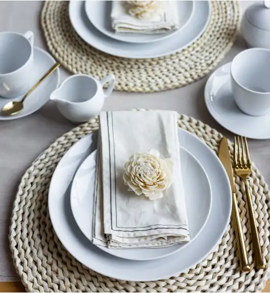 LUBIANA BOSS BIAŁY Serwis obiadowo - kawowy 34 el / 6 osób 