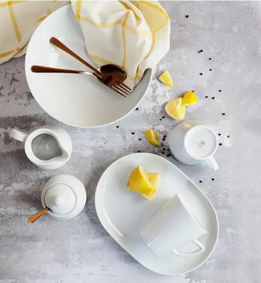 LUBIANA BOSS BIAŁY Serwis obiadowo - kawowy 34 el / 6 osób 