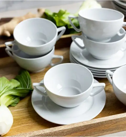 LUBIANA BOSS BIAŁY Serwis obiadowo - kawowy 52 el / 6 osób 