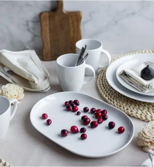 LUBIANA BOSS BIAŁY Serwis obiadowo - kawowy 52 el / 6 osób 