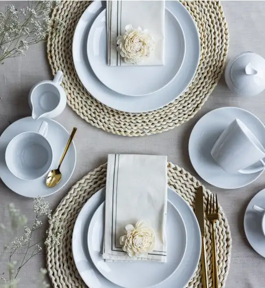 LUBIANA BOSS BIAŁY Serwis obiadowo - kawowy 52 el / 6 osób 