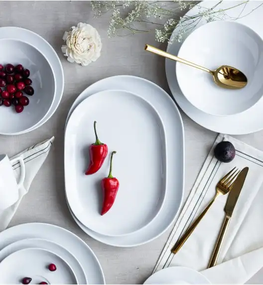 LUBIANA BOSS BIAŁY Serwis obiadowy 40 el / 12 osób