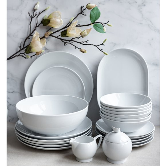 LUBIANA BOSS BIAŁY Serwis obiadowy 80 el / 24 osoby | porcelana