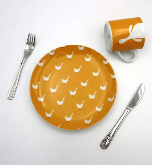 WYPRZEDAŻ! LUBIANA GĄSKI *9144 Talerz deserowy + filiżanka /| porcelana