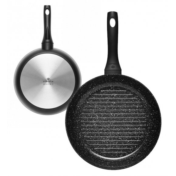 GERLACH GRANITEX Patelnia grillowa 28 cm okrągła z powłoką ceramiczną  ILAG Xera Dur 2® 28 cm / aluminium