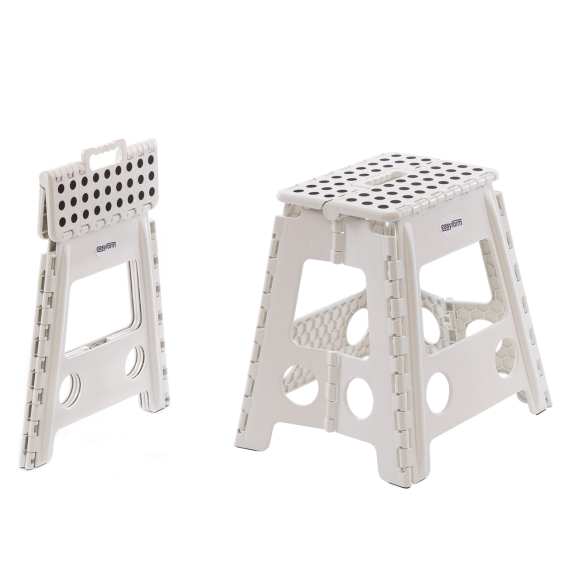 EASYFORM Stołek / Taboret składany antypoślizgowy 39 cm / biały / tworzywo sztuczne