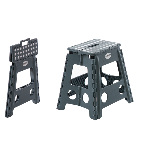 EASYFORM Stołek / Taboret składany antypoślizgowy 39 cm / szary / tworzywo sztuczne