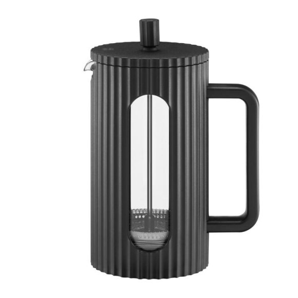 AMBITION CURLY Zaparzacz szklany 600 ml z pokrywką / czarny