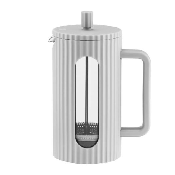AMBITION CURLY Zaparzacz szklany 600 ml z pokrywką / szary