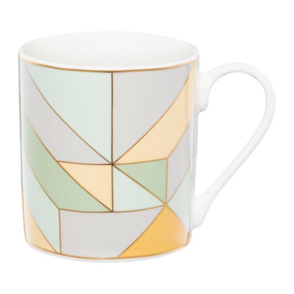 AMBITION GEOMETRIC PASTEL Kubek 380 ml / prostokąty / porcelana