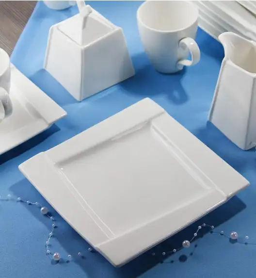 WYPRZEDAŻ! AMBITION KUBIKO Komplet 6 talerzy deserowych / porcelana
