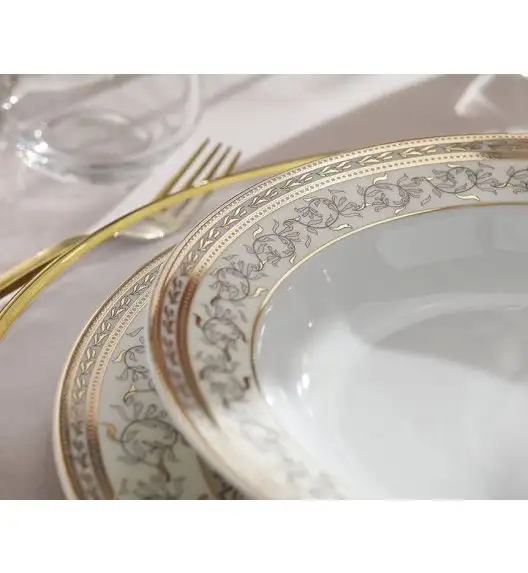 WYPRZEDAŻ! ĆMIELÓW MARGARET G670 ARABELLA Komplet 2 talerzy dla 1 osoby / porcelana