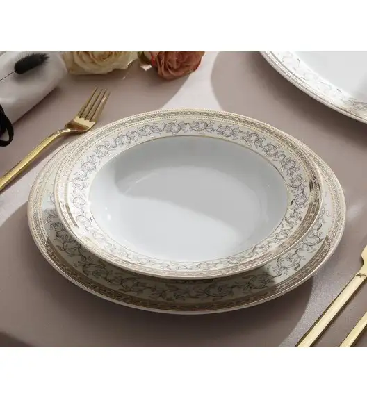WYPRZEDAŻ! ĆMIELÓW MARGARET G670 ARABELLA Komplet 2 talerzy dla 1 osoby / porcelana