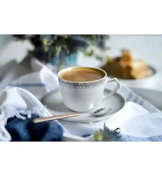 WYPRZEDAŻ! ĆMIELÓW PUŁASKI 8051 GRECKA DROGA Komplet 5 filiżanek ze spodkami / porcelana