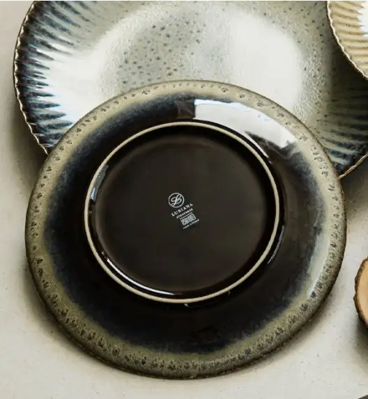 WYPRZEDAŻ! LUBIANA STONEWARE CERAMIKA / METEOR DESERT / Komplet 8 talerzy dla 4 osób / porcelana