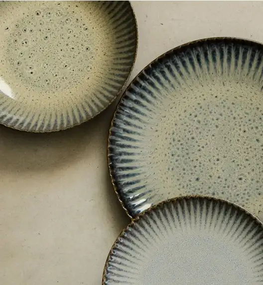 WYPRZEDAŻ! LUBIANA STONEWARE CERAMIKA / METEOR DESERT / Komplet 8 talerzy dla 4 osób / porcelana