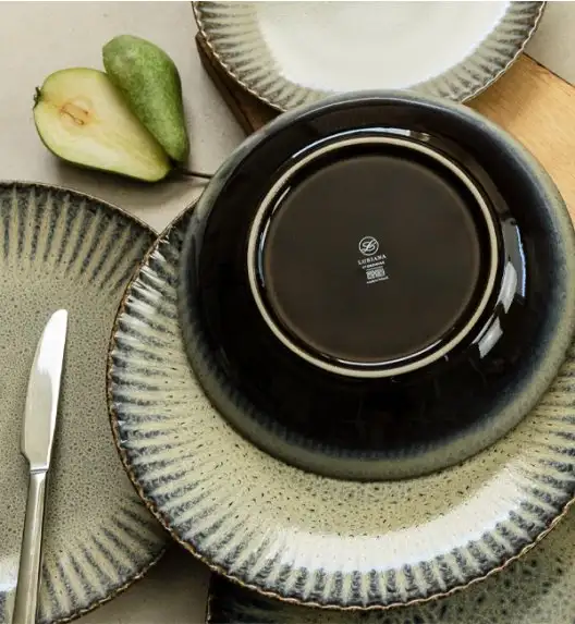 WYPRZEDAŻ! LUBIANA STONEWARE CERAMIKA / METEOR DESERT / Komplet 8 talerzy dla 4 osób / porcelana