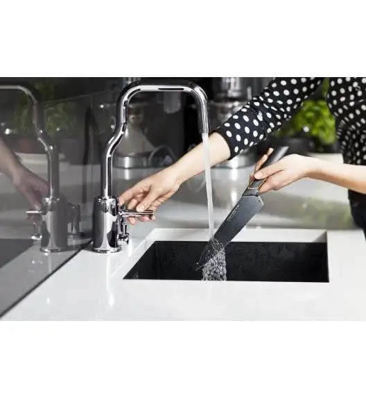 FISKARS EDGE 1003099 Zestaw 5 noży kuchennych w bloku czarnym / stal 420J2 / czarne ostrza + OSTRZAŁKA Koopman