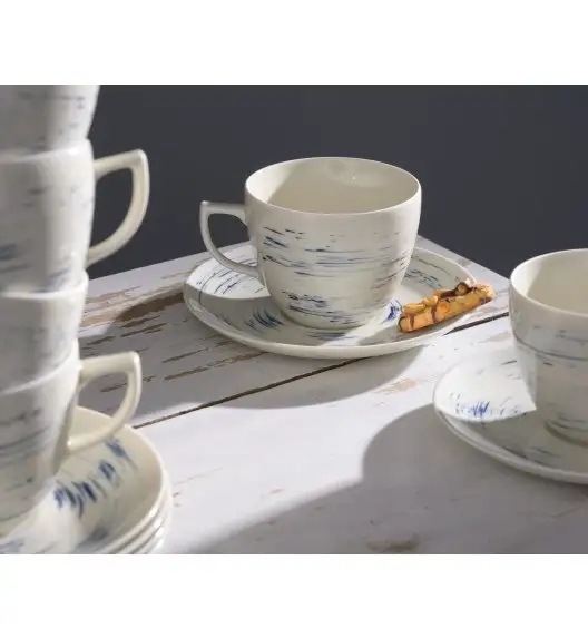 WYPRZEDAŻ! CHODZIEŻ CITY CT22 BORÓWKOWY KREM Serwis kawowy 6 el / 3 osób / porcelana