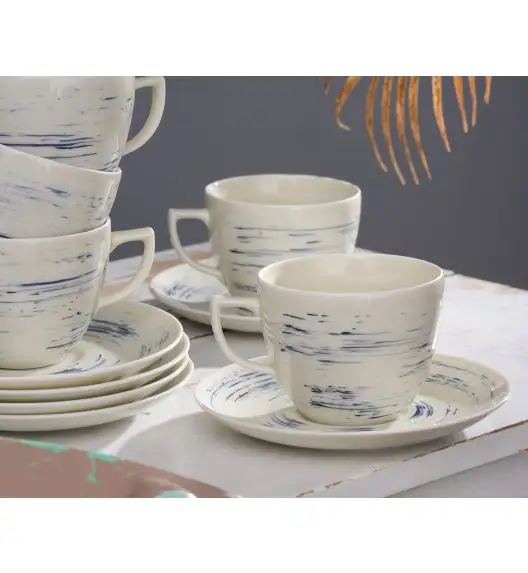 WYPRZEDAŻ! CHODZIEŻ CITY CT22 BORÓWKOWY KREM Serwis kawowy 6 el / 3 osób / porcelana
