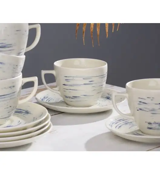 WYPRZEDAŻ! CHODZIEŻ CITY CT22 BORÓWKOWY KREM Serwis kawowy 6 el / 3 osób / porcelana