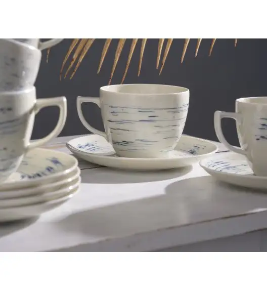 WYPRZEDAŻ! CHODZIEŻ CITY CT22 BORÓWKOWY KREM Serwis kawowy 6 el / 3 osób / porcelana