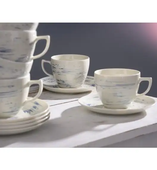 WYPRZEDAŻ! CHODZIEŻ CITY CT22 BORÓWKOWY KREM Serwis kawowy 6 el / 3 osób / porcelana