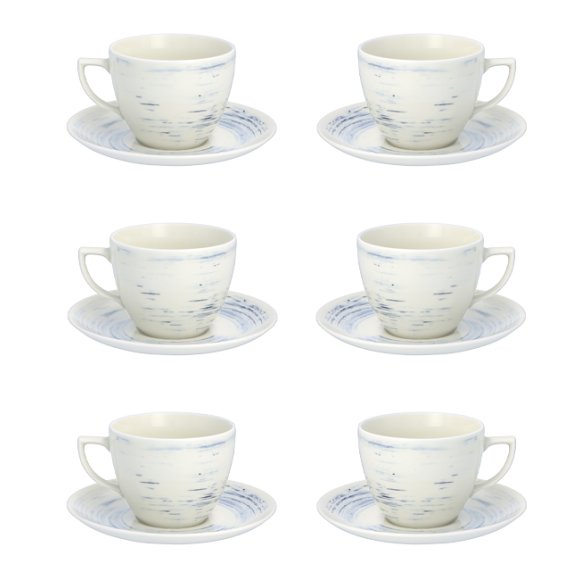WYPRZEDAŻ! CHODZIEŻ CITY CT22 BORÓWKOWY KREM Serwis kawowy 6 el / 3 osób / porcelana