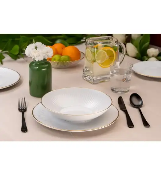 WYPRZEDAŻ! CHODZIEŻ DALIA 3612 ZŁOTA LINIA Serwis obiadowy 15 el / 5 osób / porcelana