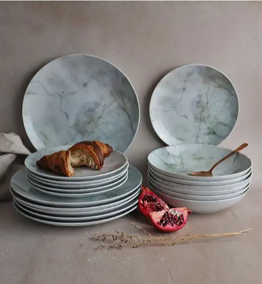 WYPRZEDAŻ! LUBIANA BOSS KERAJET | 002 MARMUREK | Zestaw 3 talerzy deserowych | porcelana