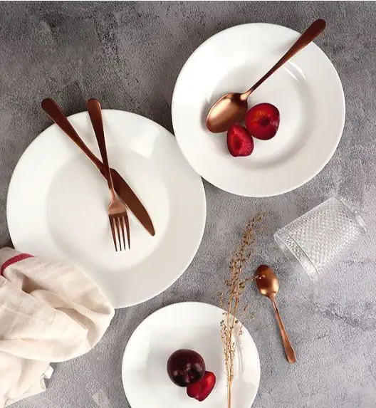 WYPRZEDAŻ! DOMINO J-Y Komplet obiadowy biały 15 el dla 5 os / szkło