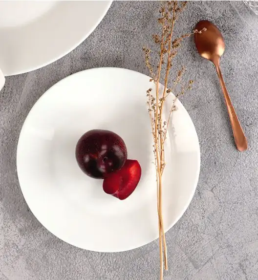 WYPRZEDAŻ! DOMINO J-Y Komplet obiadowy biały 15 el dla 5 os / szkło