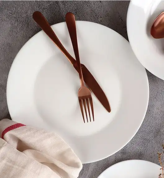 WYPRZEDAŻ! DOMINO J-Y Komplet obiadowy biały 15 el dla 5 os / szkło