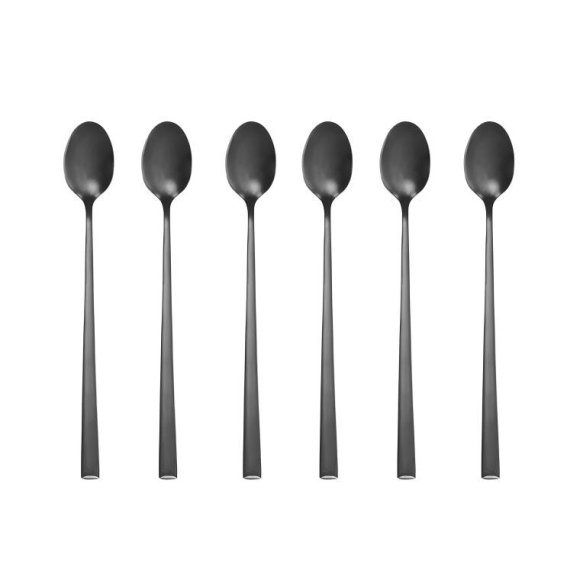 AMBITION COMO BLACK Komplet łyżeczek deserowych 6 el dla 6 osób / czarny