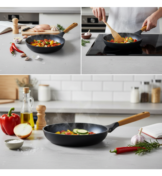 GERLACH NATUR Patelnia 20 cm z powłoką ceramiczną ILAG® Non-Stick Xera Dur 2 
