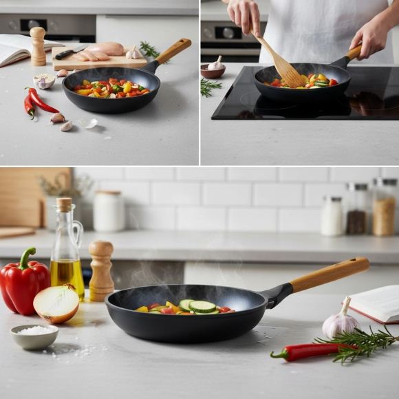 GERLACH NATUR Patelnia 20 cm z powłoką ceramiczną ILAG® Non-Stick Xera Dur 2 