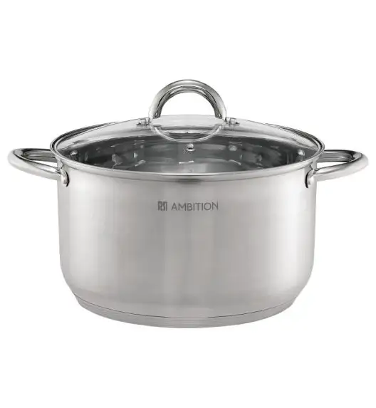 AMBITION SOLAR Komplet garnków z pokrywkami 6 el / stal nierdzewna / indukcja