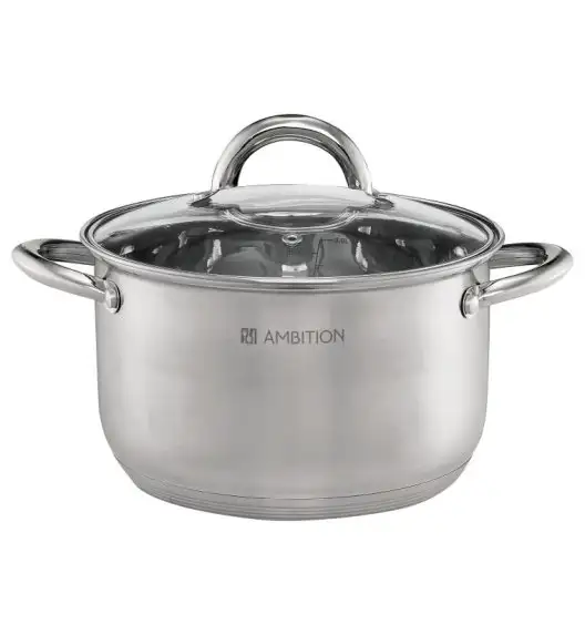 AMBITION SOLAR Komplet garnków z pokrywkami 6 el / stal nierdzewna / indukcja